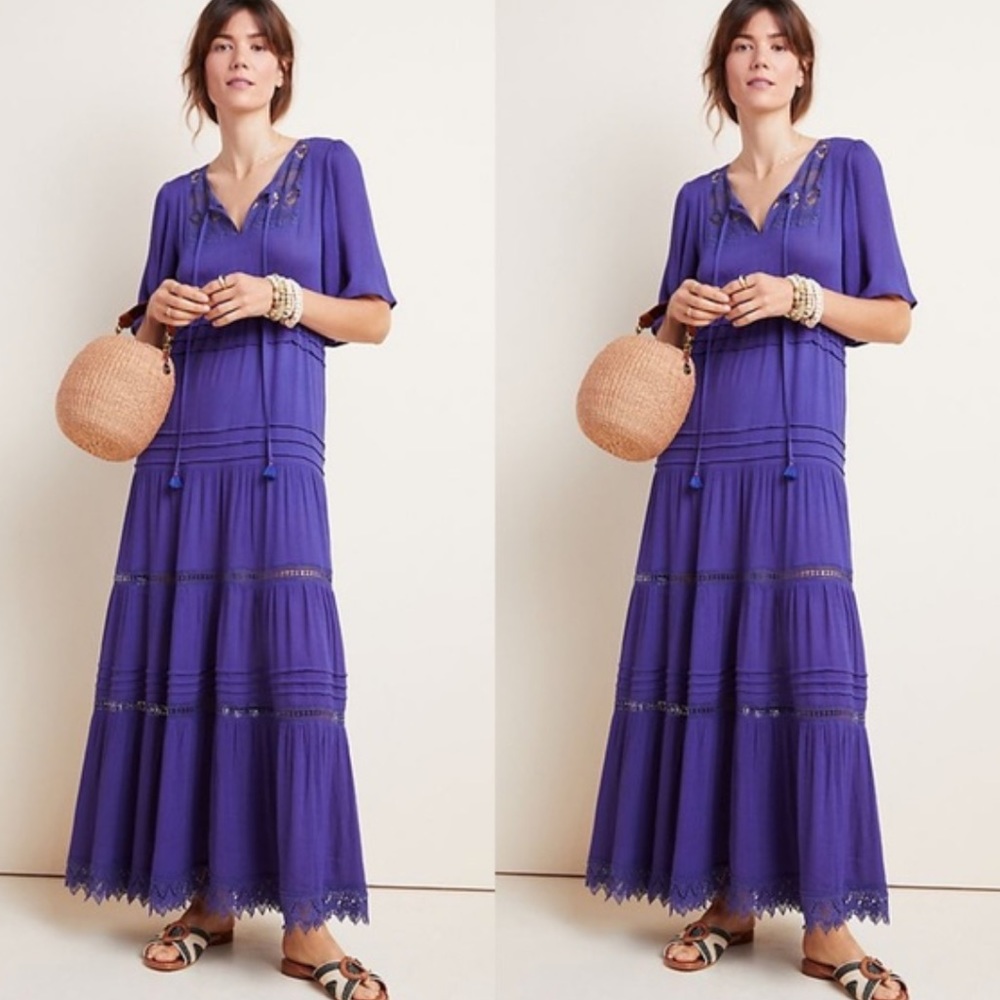 Anthropologie X Labiz Tiered Maxi Dress